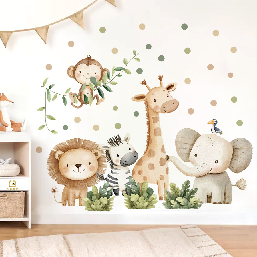 Baby Nursery Decor Ideas - Stiker Dinding Hewan Hutan Boho untuk