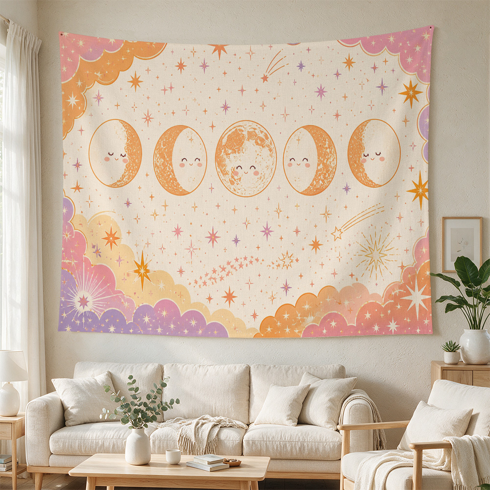 Baby Nursery Modern - Hiasan Dinding Bergambar Bulan, Bintang, dan