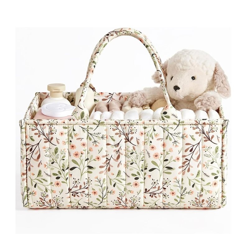 Baby Nursery Must Haves - WOTT-Keranjang Penyimpanan Popok Bergaya Motif Bunga,