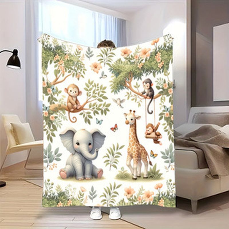 Baby Nursery Animal Prints - Selimut Bayi Hewan Hutan Cat Air