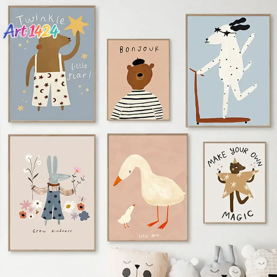 Baby Nursery Posters - Lukisan Kanvas Seni Dinding dengan Gambar