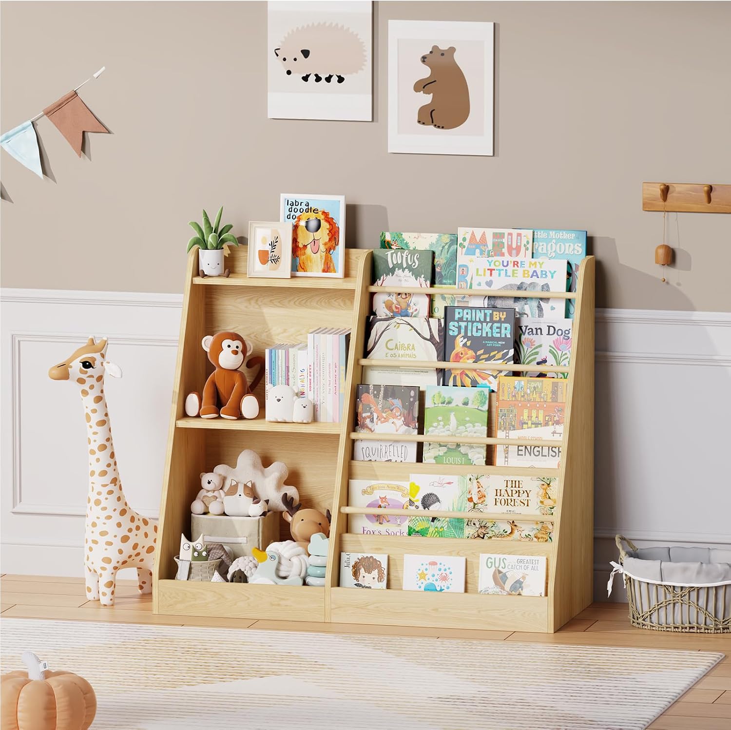 Baby Nursery Bookshelf - Rak Buku Anak Montessori, Rak Buku