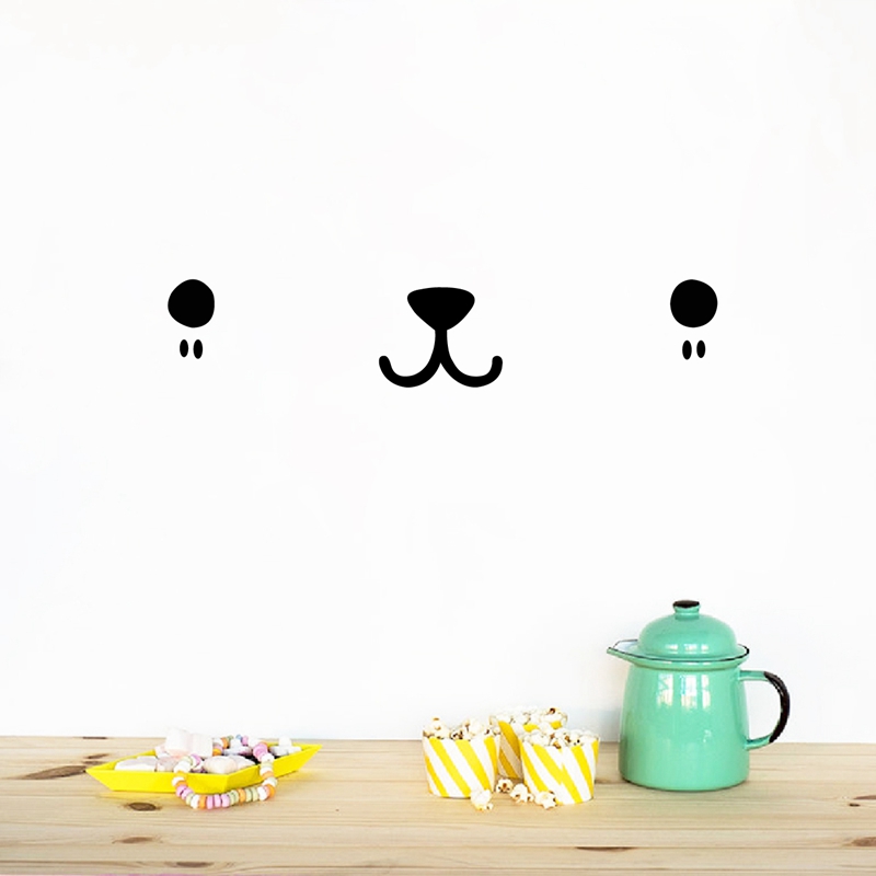 Baby Nursery Vinyl Wall Stickers - Decal Seni Dinding Wajah Lucu Kawaii