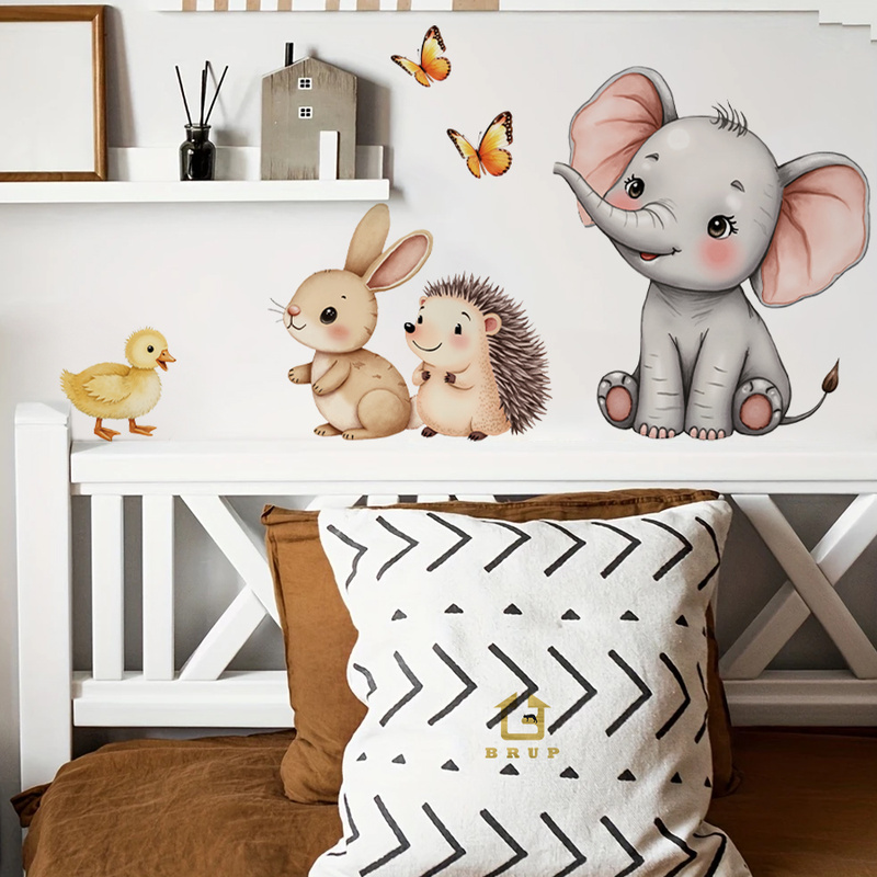 Baby Nursery Wall Art - Stiker Dinding Hewan Kartun-Stiker Pembibitan Landak