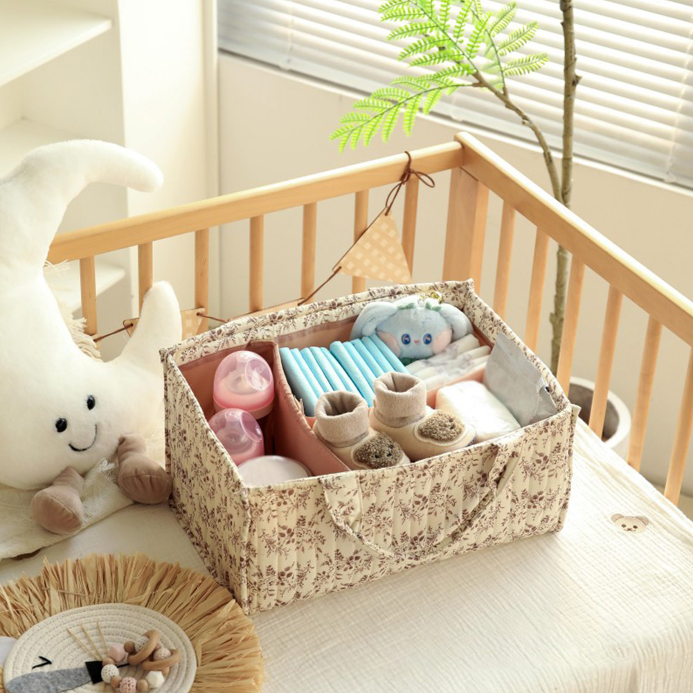 Baby Nursery Must Haves - Keranjang Penyimpanan Perlengkapan Bayi Bermotif Bunga