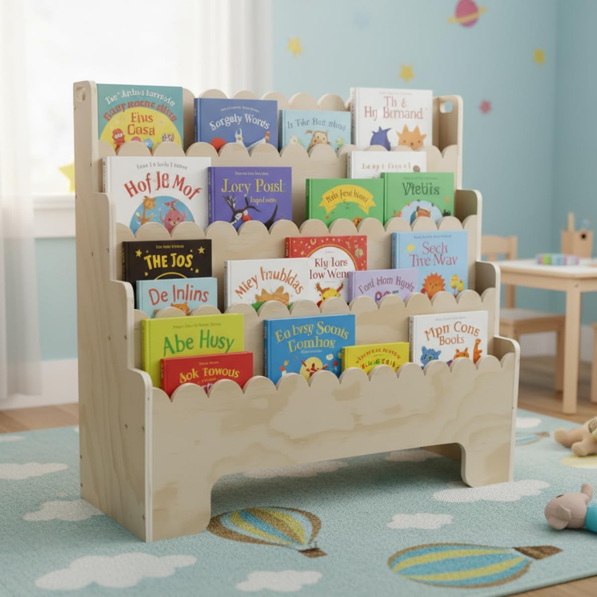 Baby Nursery Bookshelf - Rak Buku Anak 4 Tingkat, Rak