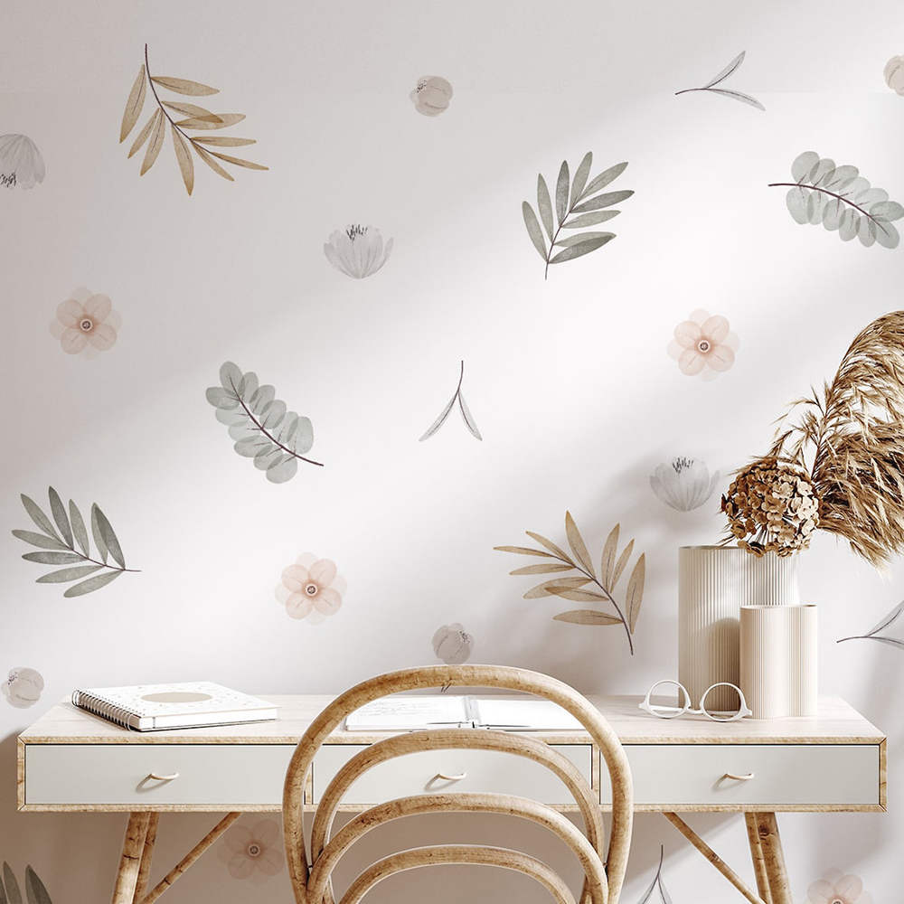 Baby Nursery Decor Ideas - Boho daun botani DIY stiker dinding