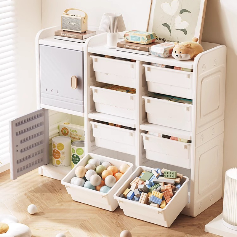 Baby Nursery Bookshelf - Rak Penyimpanan Mainan Anak dengan Wadah
