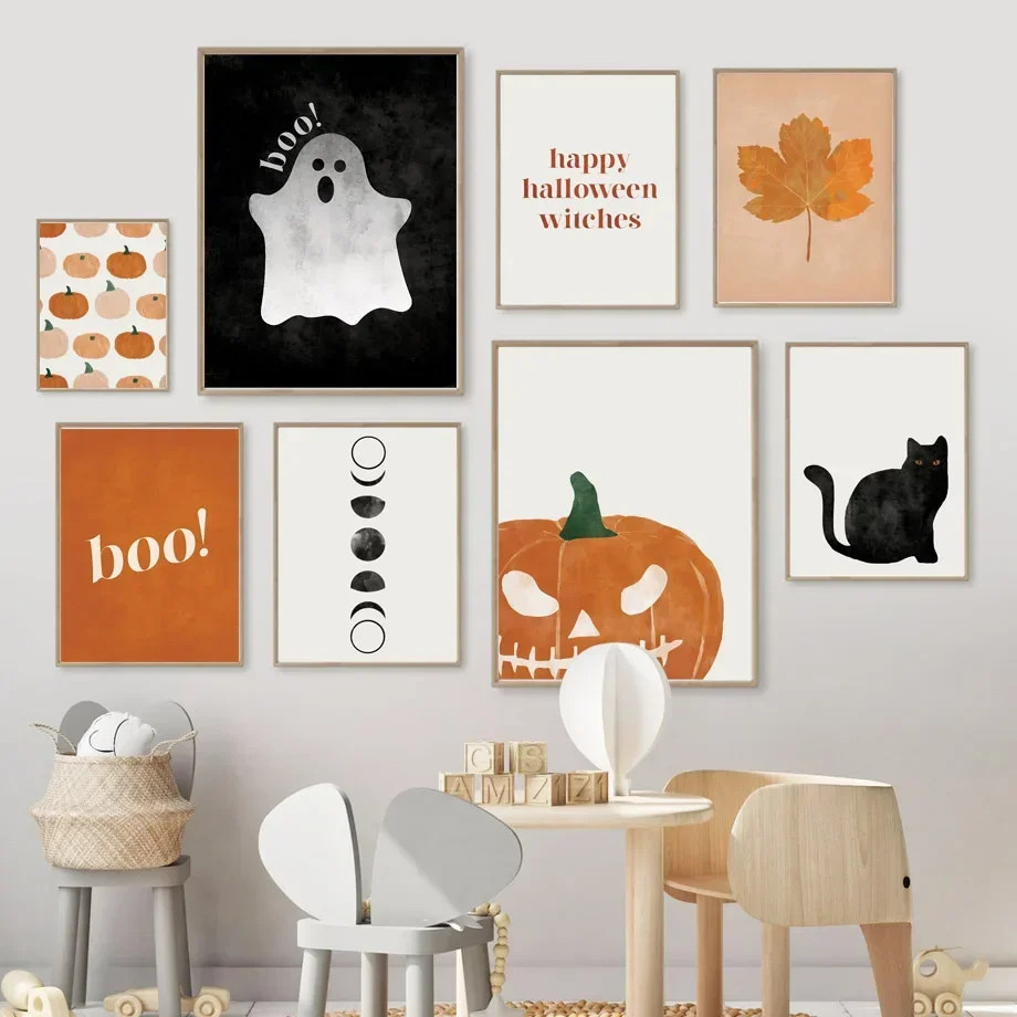 Baby Nursery Wall Art - Lukisan Kanvas Seni Dinding Labu Jiwa