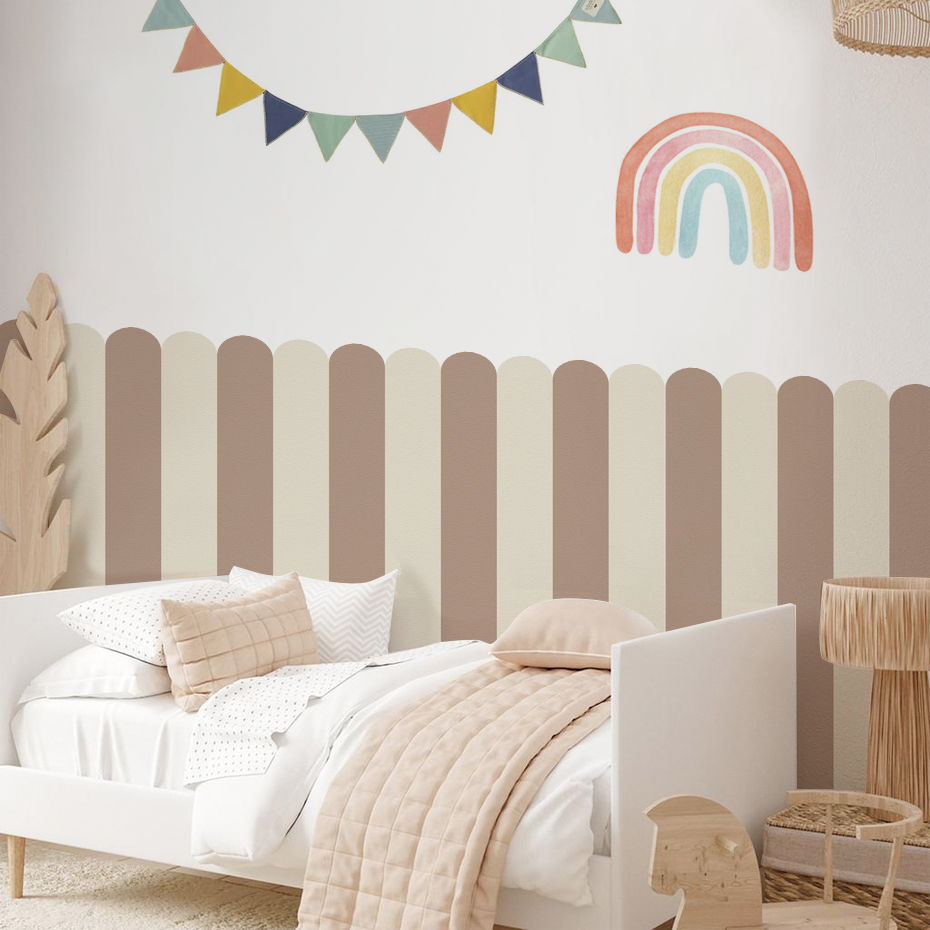 Baby Nursery Wall Art - Wallpaper Busur Bergaris Vertikal Multiwarna Seni