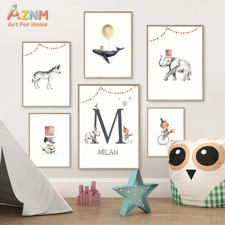 Poster Kanvas Tanpa Bingkai AZ - Baby Name Wall Art ulasan dan harga