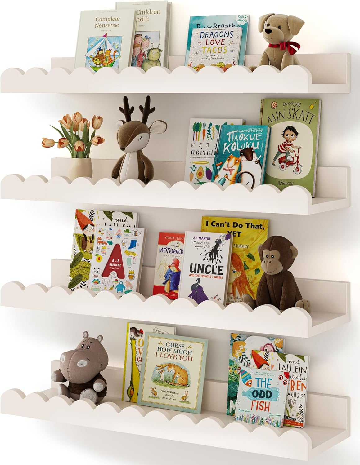 Satu set berisi 4 rak buku ana - Baby Nursery Bookshelf ulasan dan harga