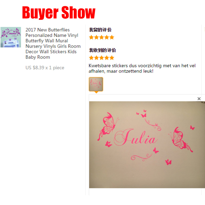 Kupu-kupu Baru Nama Pribadi Vi - Baby Nursery Vinyl Wall Stickers ulasan dan harga