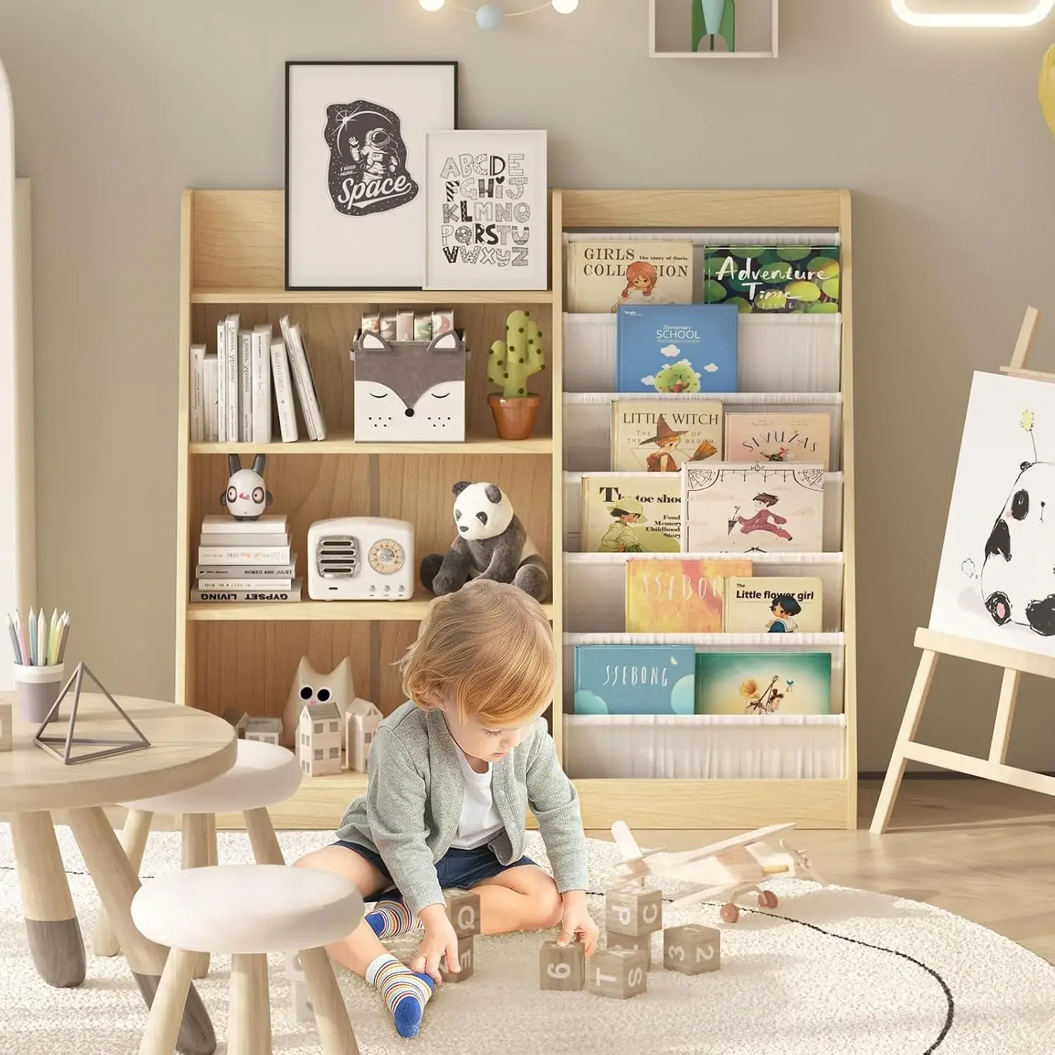 Rak Buku Anak 4 Tingkat, Rak B - Baby Nursery Bookshelf ulasan dan harga