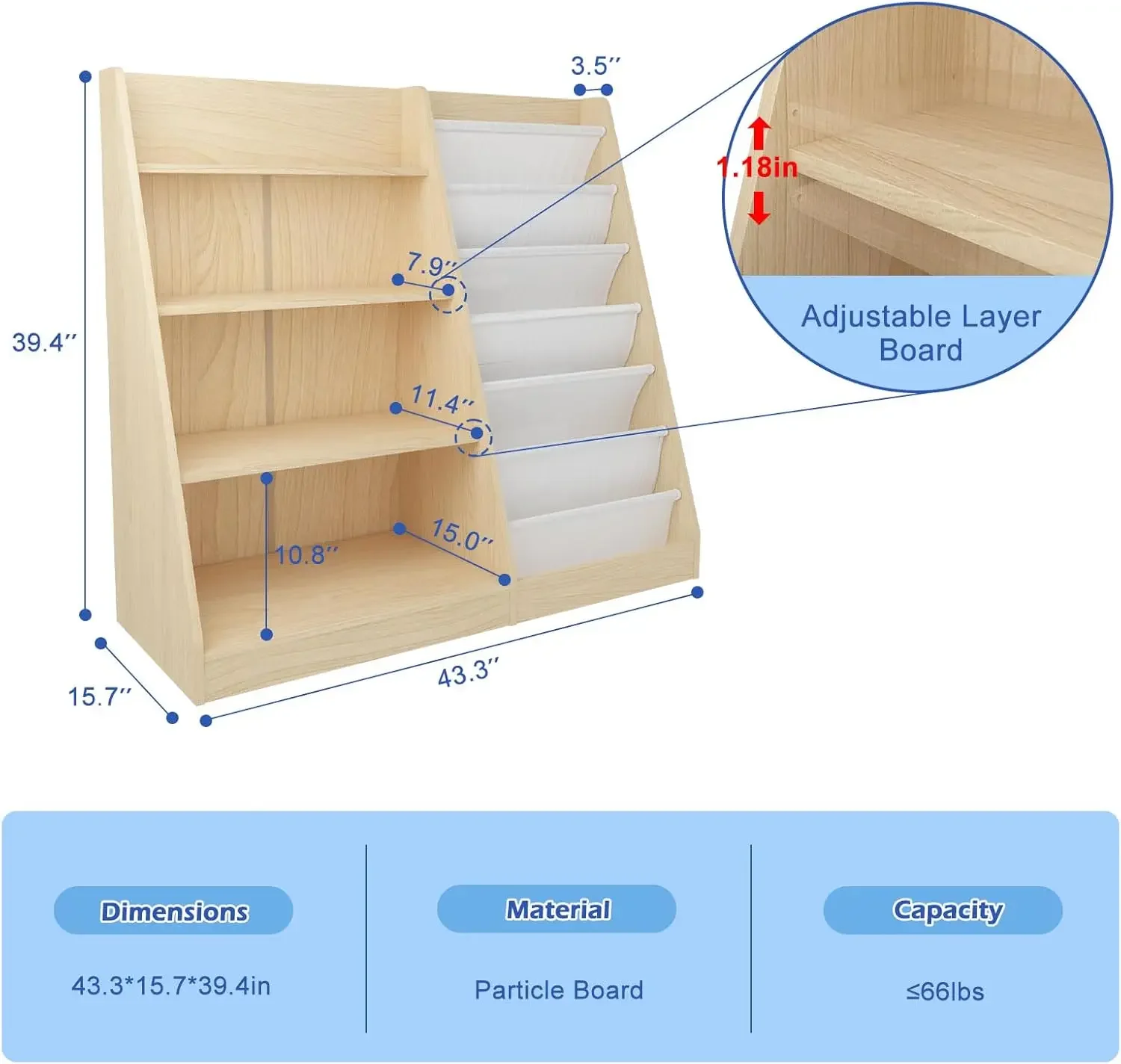 Rak Buku Anak 4 Tingkat, Rak B - Baby Nursery Bookshelf ulasan dan harga