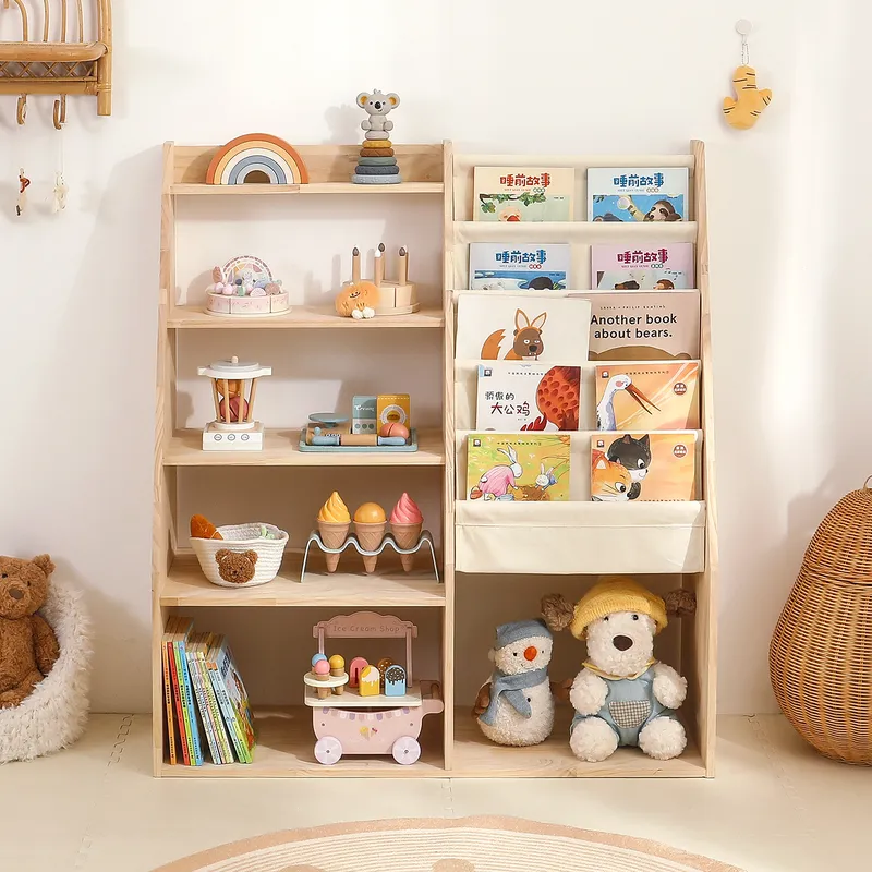 Rak Buku Anak dari Kayu Solid, - Baby Nursery Bookshelf ulasan dan harga