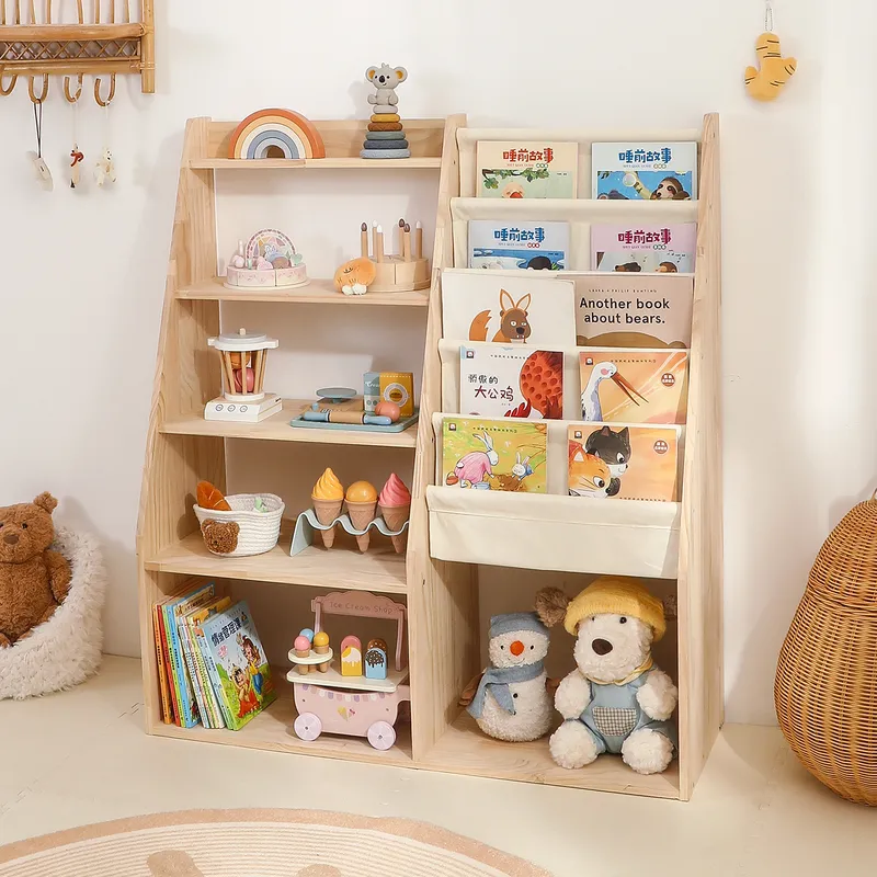 Rak Buku Anak dari Kayu Solid, - Baby Nursery Bookshelf ulasan dan harga