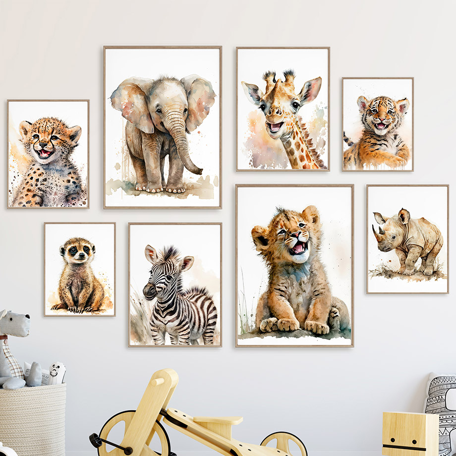 Lukisan Kanvas Seni Dinding He - Baby Zebra Nursery ulasan dan harga