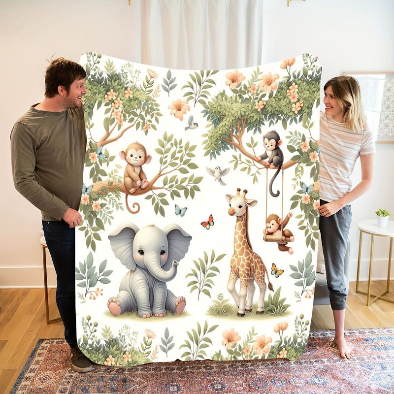 Selimut Bayi Hewan Hutan Cat A - Baby Nursery Animal Prints ulasan dan harga