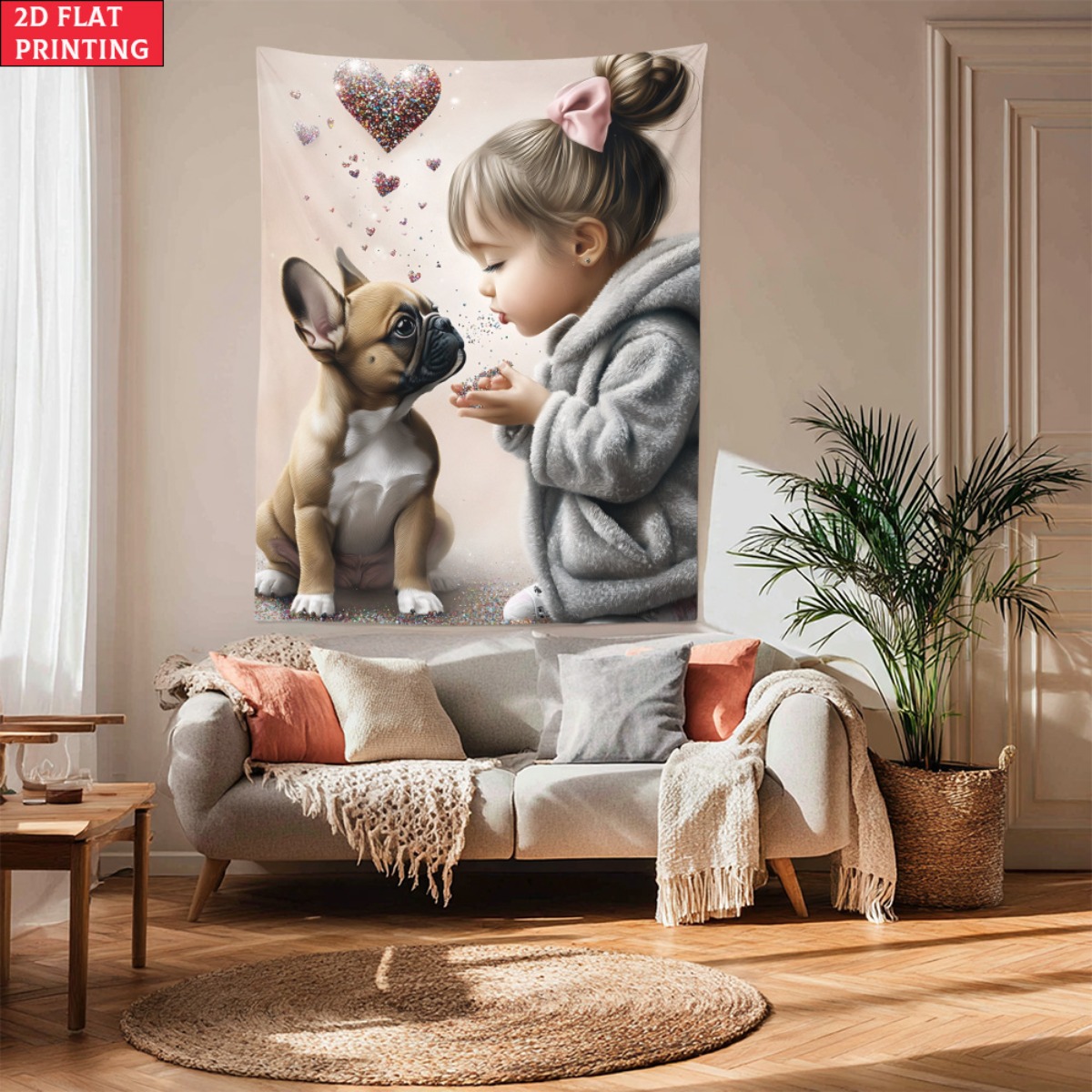 Gadis dengan anak anjing bulld - Baby Nursery Modern ulasan dan harga
