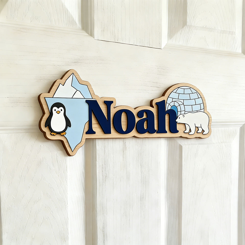 Papan Nama Kustom Penguin Arkt - Baby Nursery Wall Art ulasan dan harga