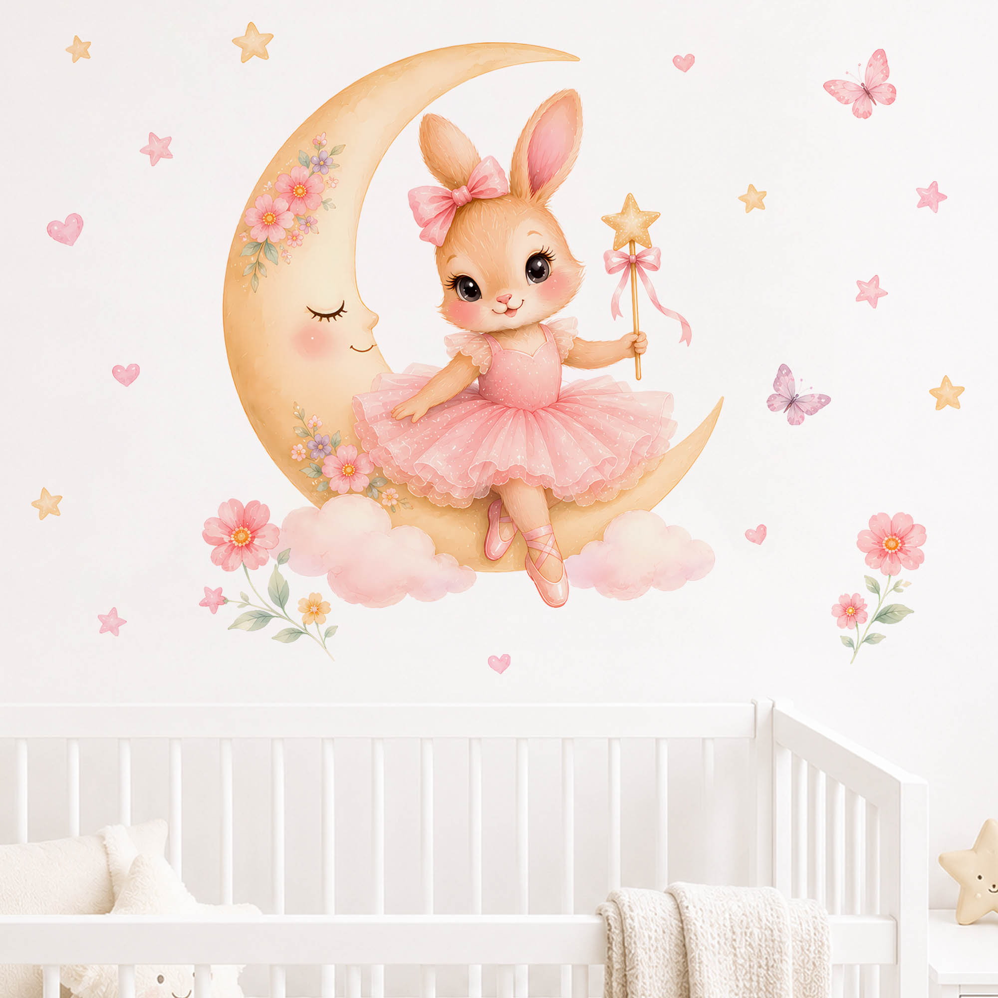 Stiker Dinding Kelinci Balerin - Baby Nursery Decor Ideas ulasan dan harga