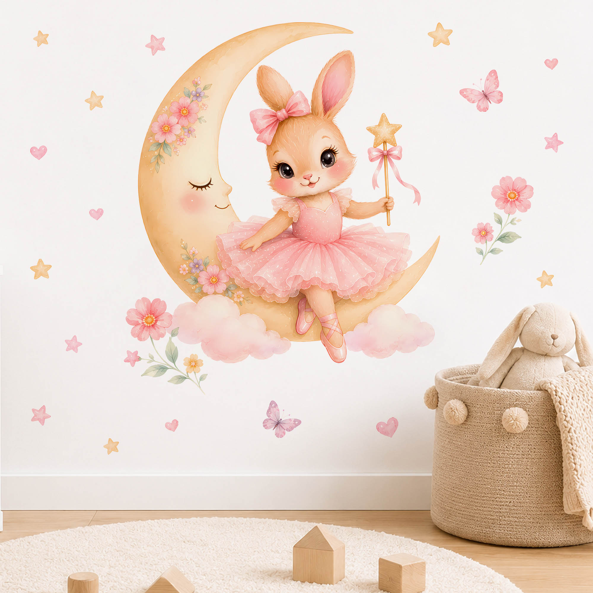 Stiker Dinding Kelinci Balerin - Baby Nursery Decor Ideas ulasan dan harga