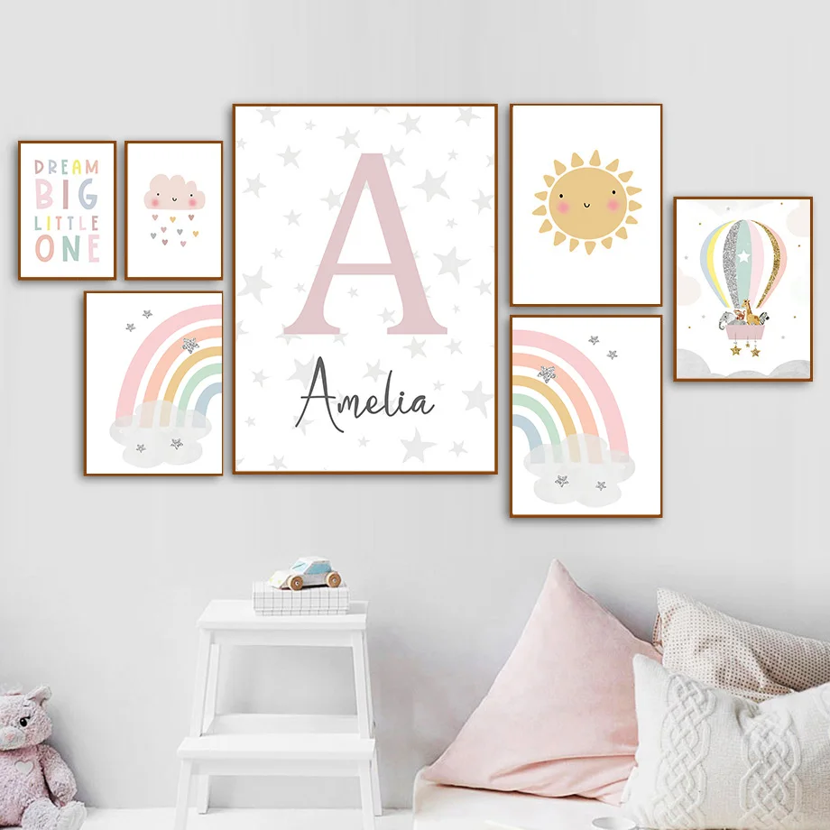 Jerapah Gajah Balon Udara Mata - Baby Nursery Posters ulasan dan harga