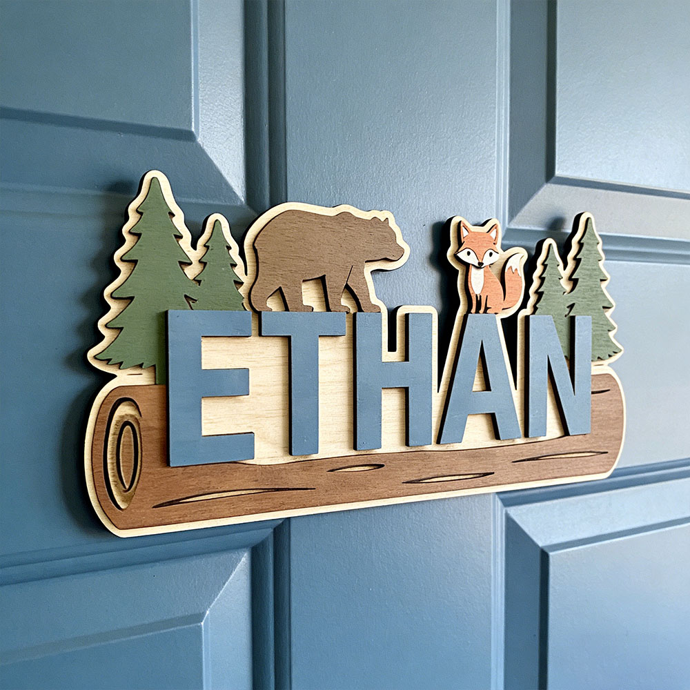 Papan Nama Kayu Hewan Hutan Pe - Baby Nursery Decorations ulasan dan harga