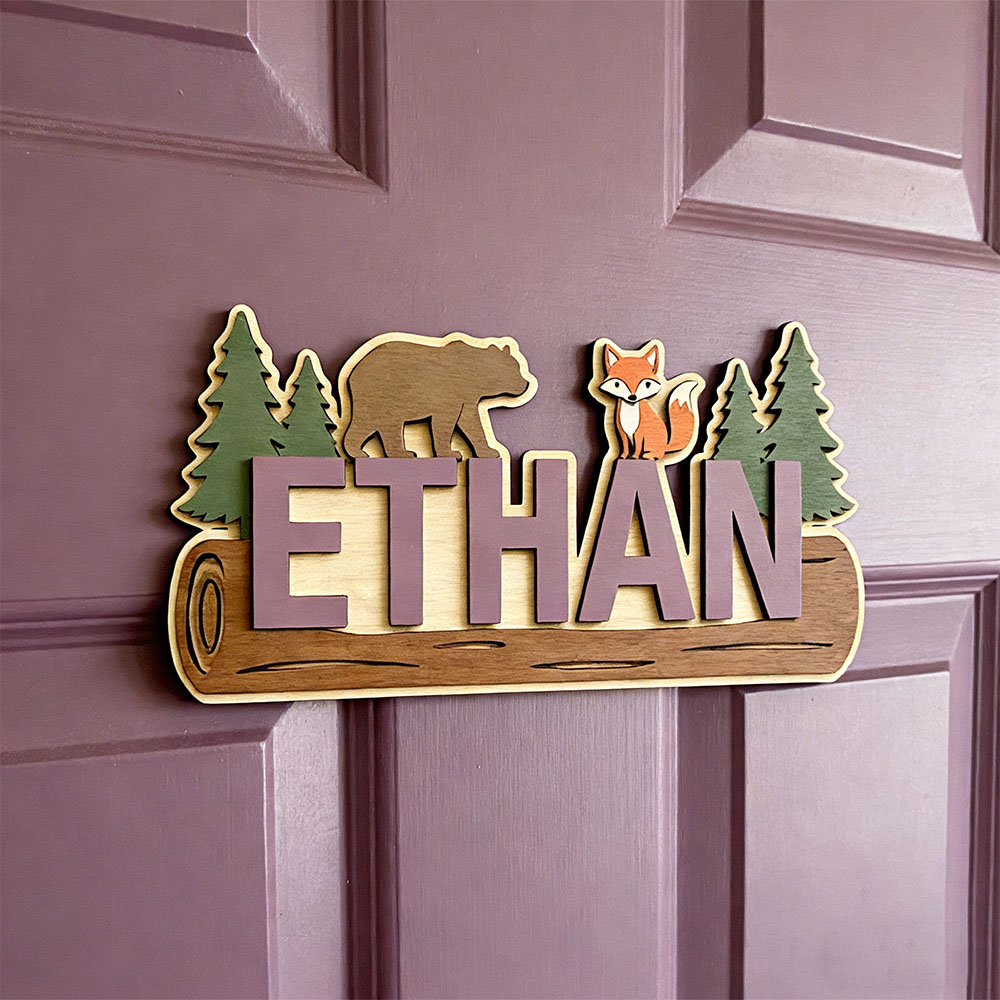 Papan Nama Kayu Hewan Hutan Pe - Baby Nursery Decorations ulasan dan harga