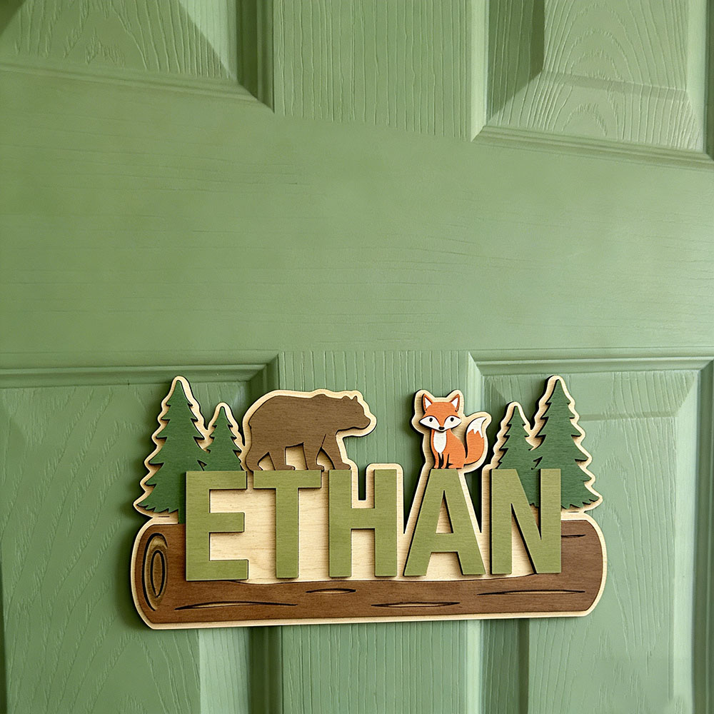 Papan Nama Kayu Hewan Hutan Pe - Baby Nursery Decorations ulasan dan harga