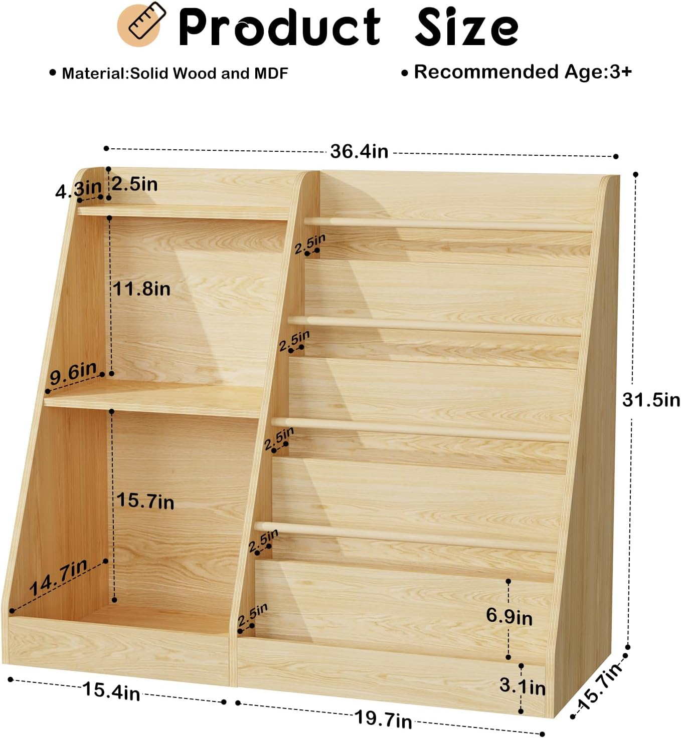 Rak Buku Anak Montessori, Rak  - Baby Nursery Bookshelf ulasan dan harga