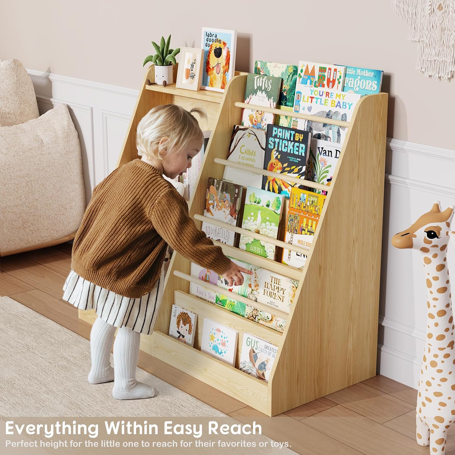 Rak Buku Anak Montessori, Rak  - Baby Nursery Bookshelf ulasan dan harga