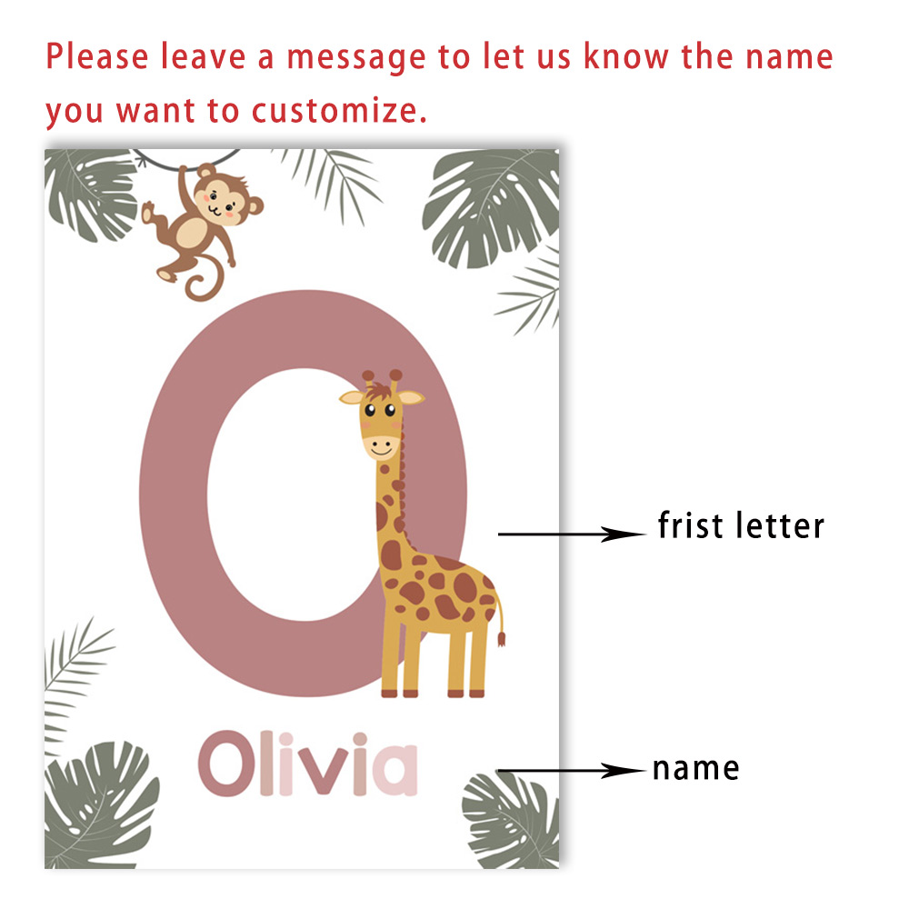 Poster Hewan Hutan Nordik Luki - Baby Name Wall Art ulasan dan harga