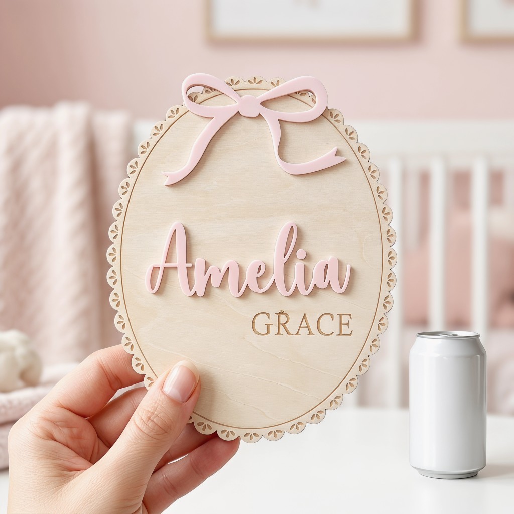 1Pc Plakat Nama Bayi Kayu deng - Baby Nursery Decorations ulasan dan harga