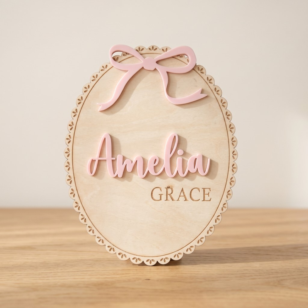 1Pc Plakat Nama Bayi Kayu deng - Baby Nursery Decorations ulasan dan harga
