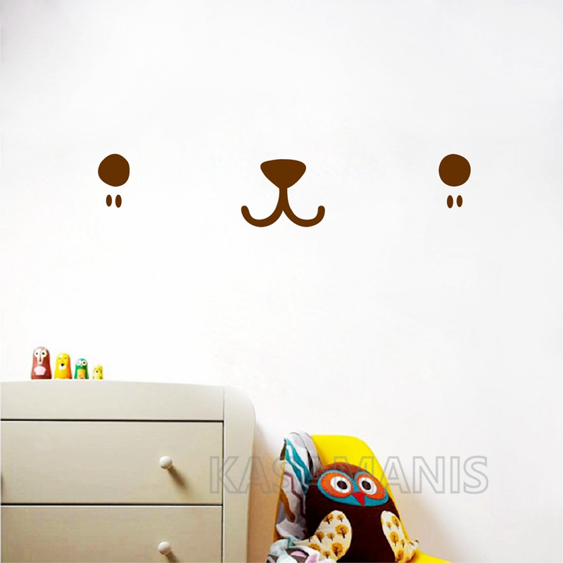 Decal Seni Dinding Wajah Lucu  - Baby Nursery Vinyl Wall Stickers ulasan dan harga