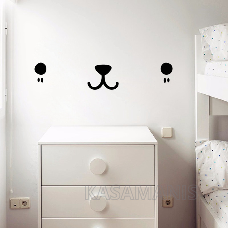Decal Seni Dinding Wajah Lucu  - Baby Nursery Vinyl Wall Stickers ulasan dan harga