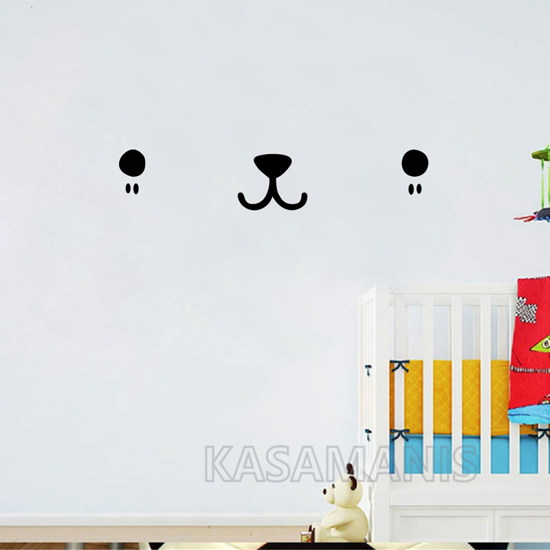 Decal Seni Dinding Wajah Lucu  - Baby Nursery Vinyl Wall Stickers ulasan dan harga