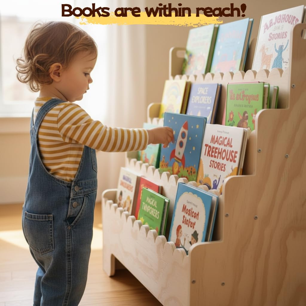 Rak Buku Anak 4 Tingkat, Rak B - Baby Nursery Bookshelf ulasan dan harga