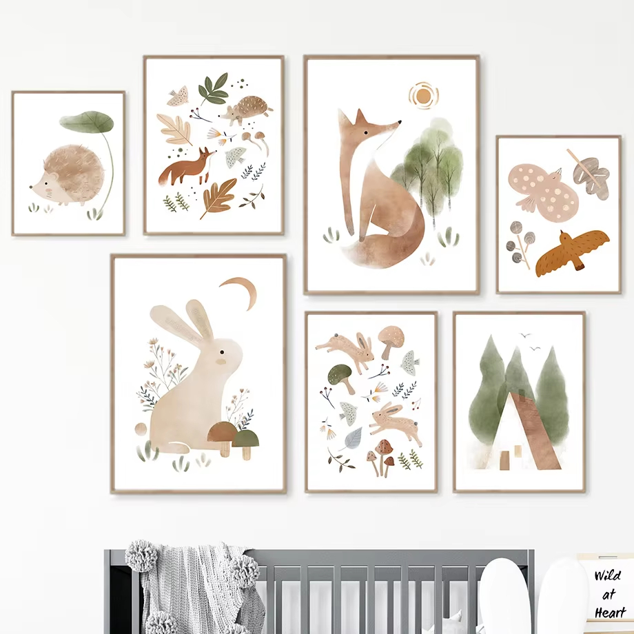 1 Buah (Tanpa Bingkai) Lukisan - Baby Nursery Picture Frames ulasan dan harga