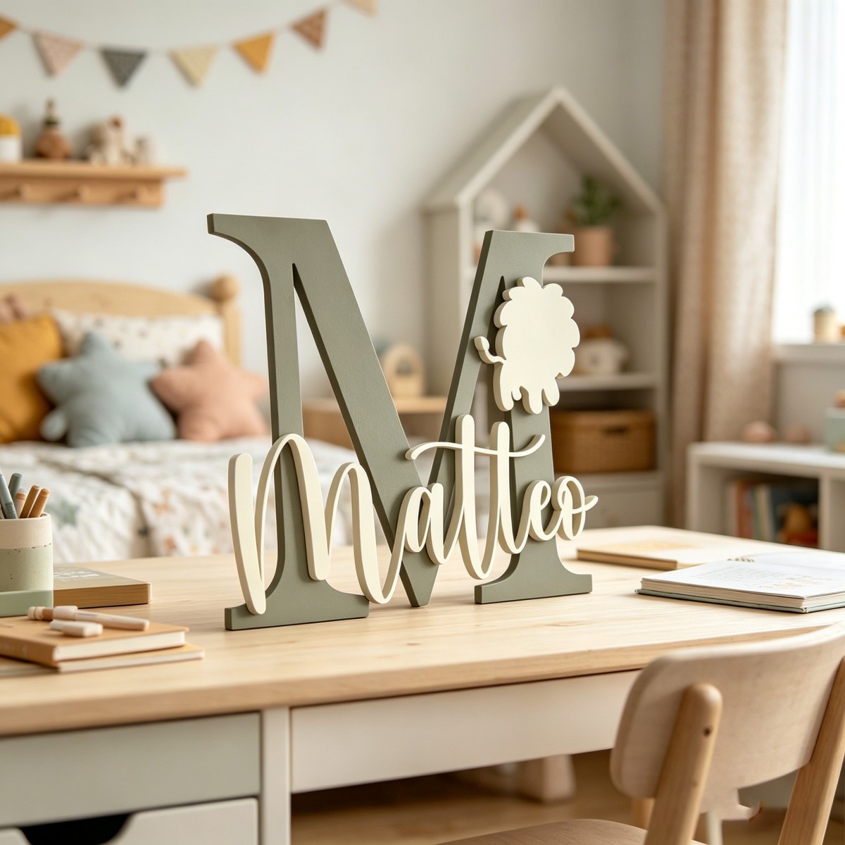 1 Buah Plakat Nama Kayu Inisia - Baby Nursery Decorations ulasan dan harga