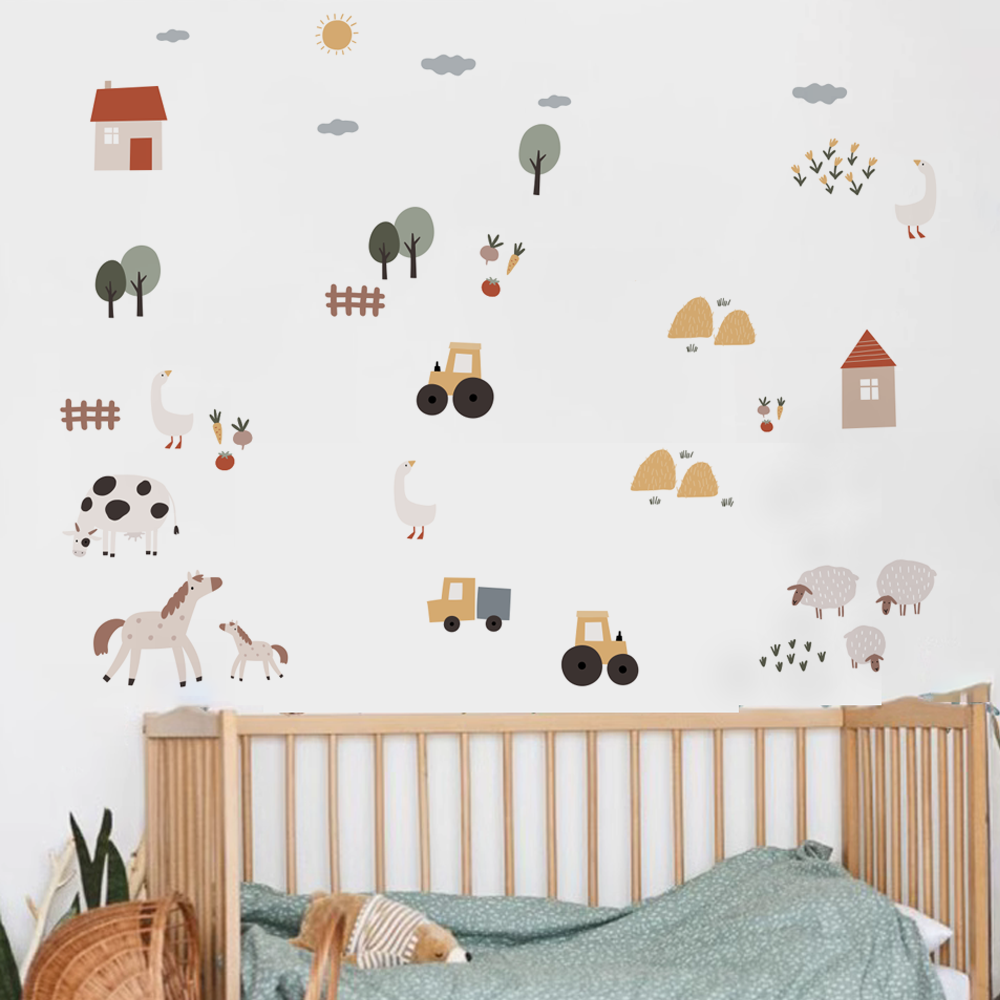 Stiker dinding Boho, kartun lu - Baby Nursery Vinyl Wall Stickers ulasan dan harga