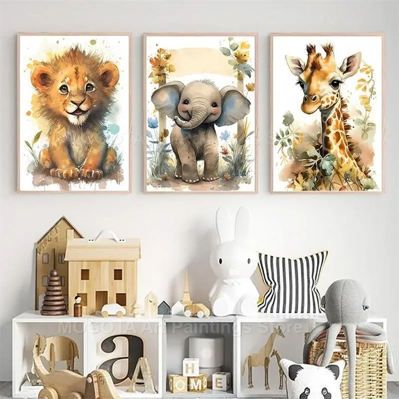 Cat Air Singa Jerapah Harimau  - Baby Nursery Wall Art ulasan dan harga