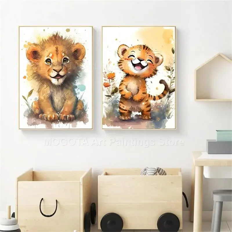 Cat Air Singa Jerapah Harimau  - Baby Nursery Wall Art ulasan dan harga