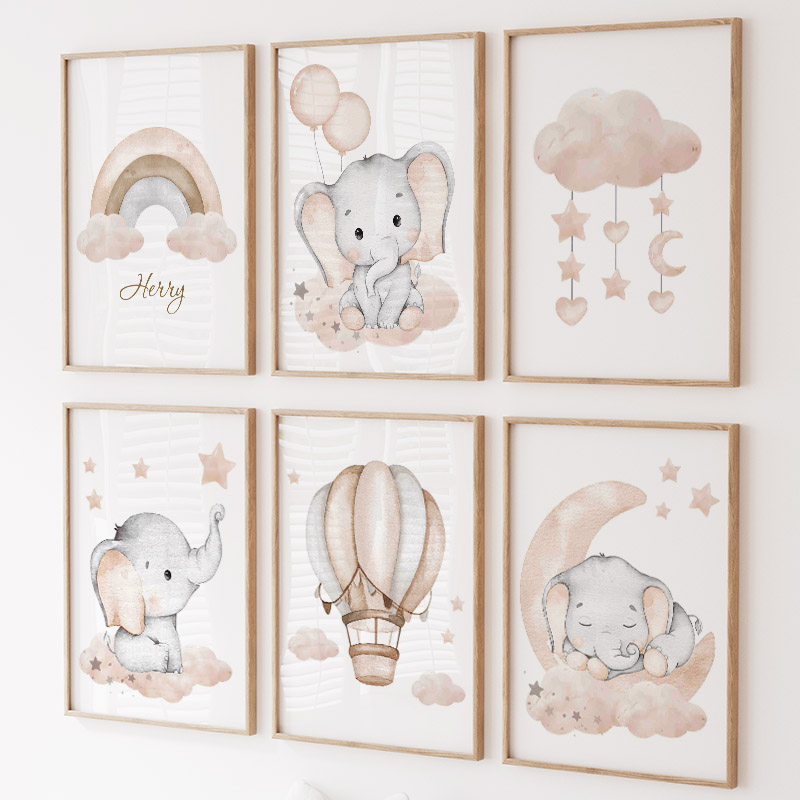 Balon gajah lucu balon panas b - Baby Nursery Animal Prints ulasan dan harga