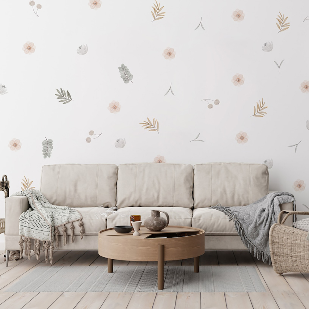 Boho daun botani DIY stiker di - Baby Nursery Decor Ideas ulasan dan harga