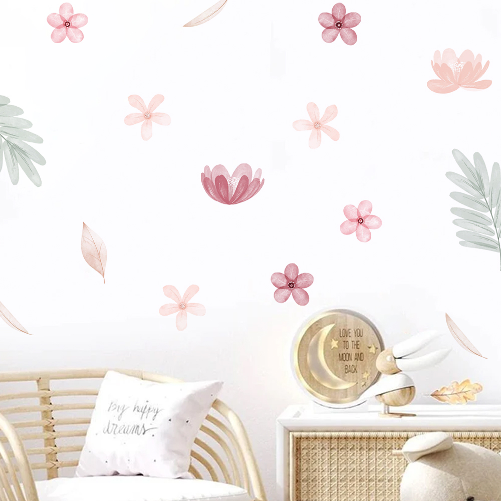 Boho daun botani DIY stiker di - Baby Nursery Decor Ideas ulasan dan harga