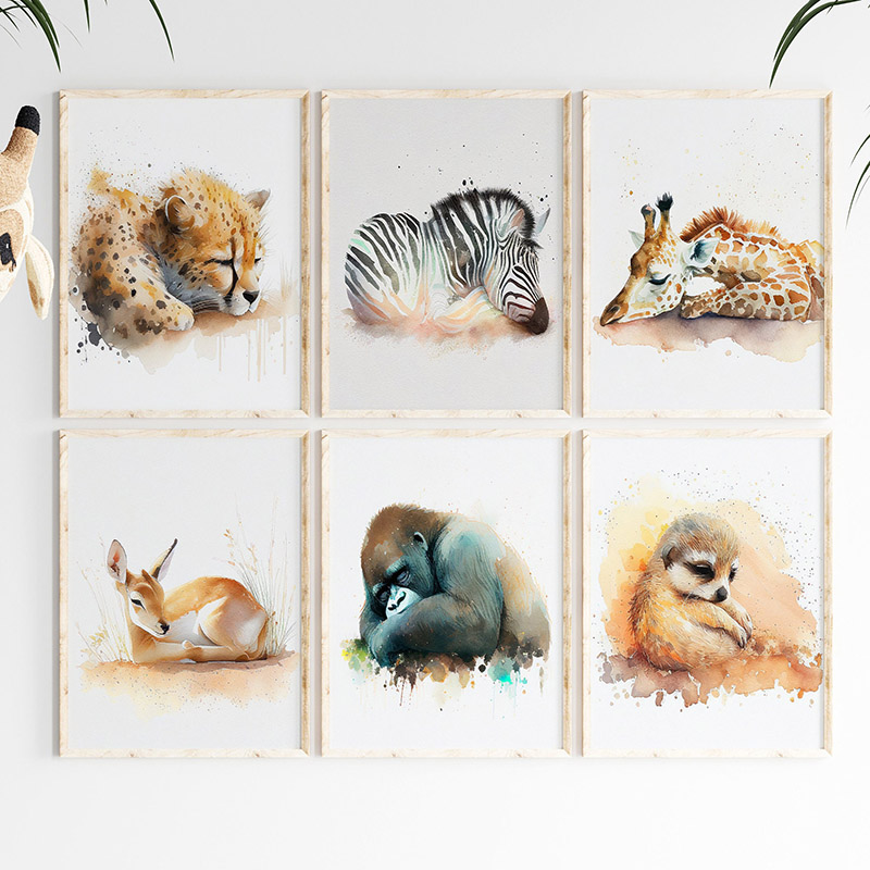 Poster Seni Dinding Hewan Safa - Baby Zebra Nursery ulasan dan harga