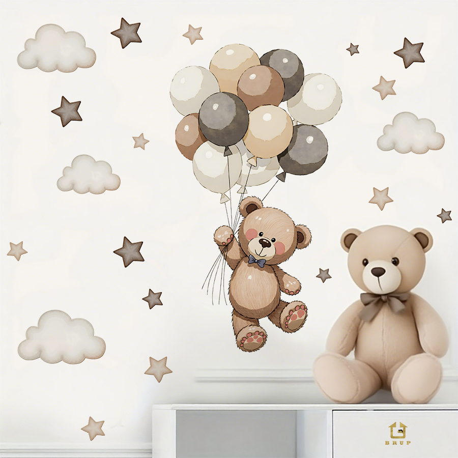Stiker Dinding Beruang Teddy y - Baby Nursery Products ulasan dan harga